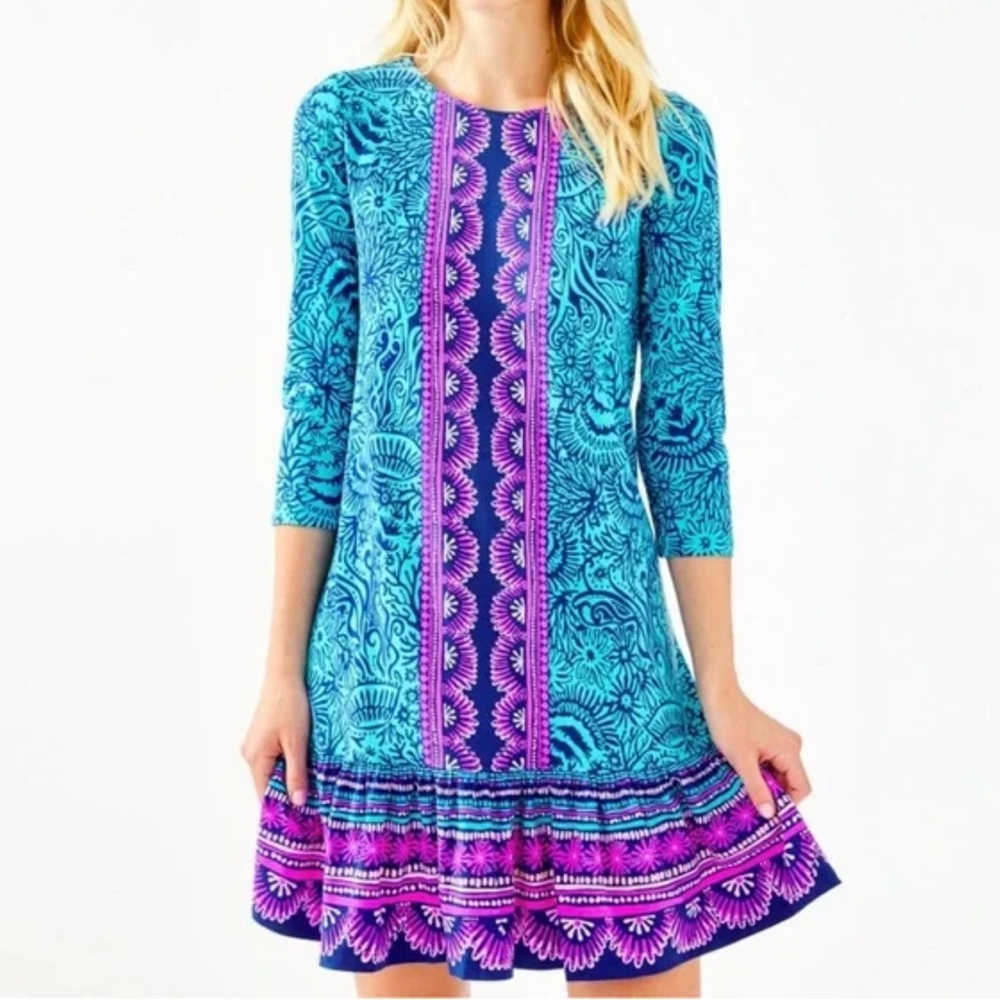 Lilly Pulitzer Ophelia Bermuda Blue Swing Dress XL